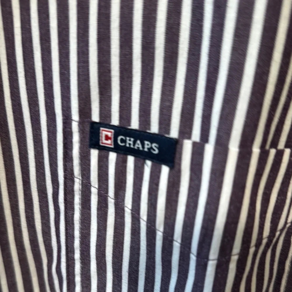 Chaps Men's purple &white Striped Shirt XXL - Picture 3 of 7